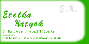 etelka matyok business card